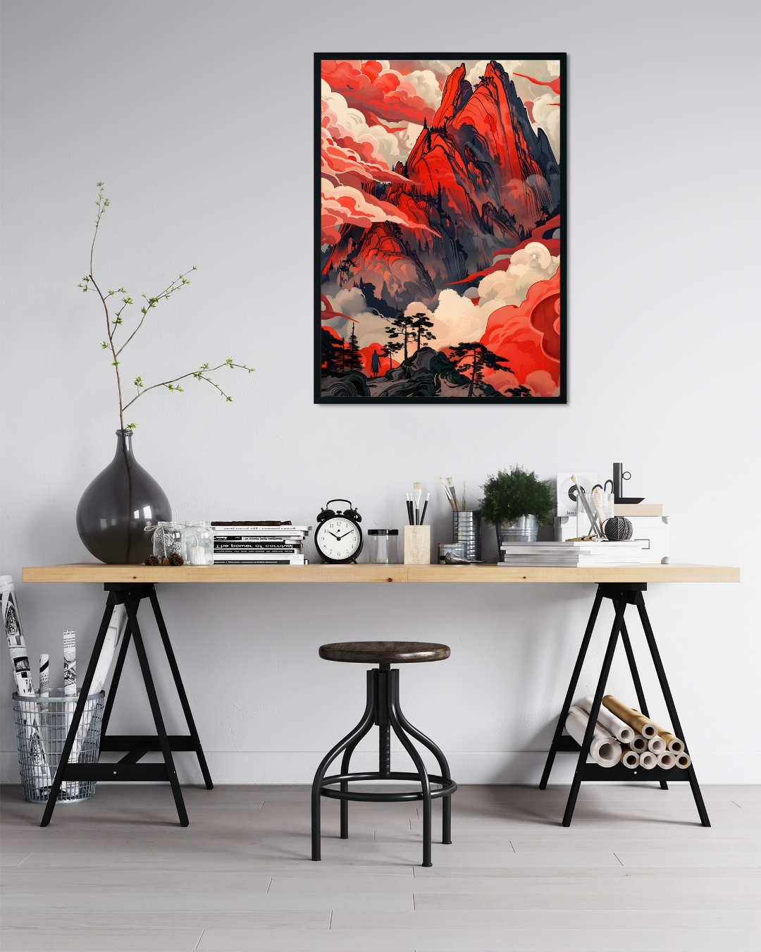 Red Mountain Metal Poster