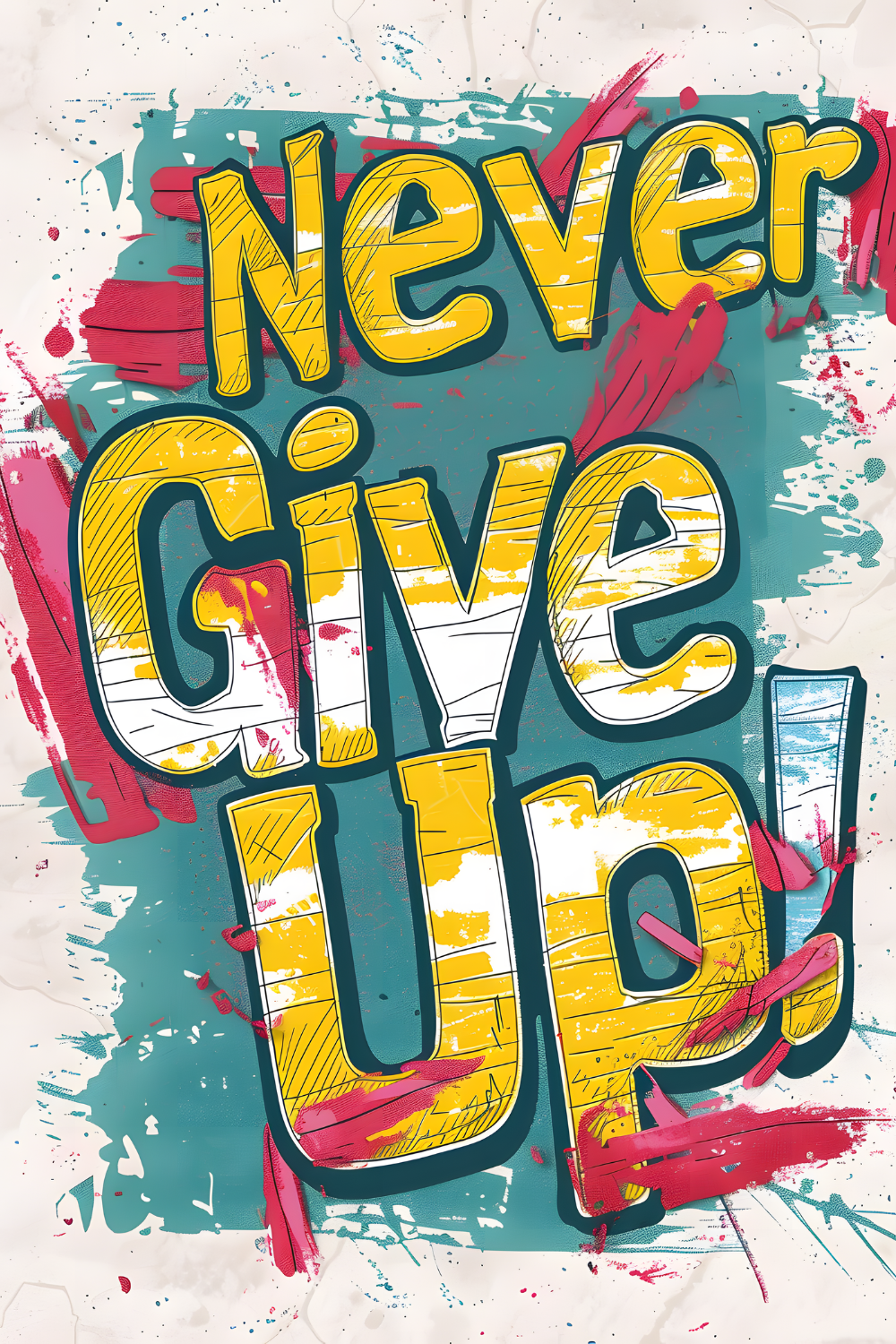 Never Give Up Metal Poster