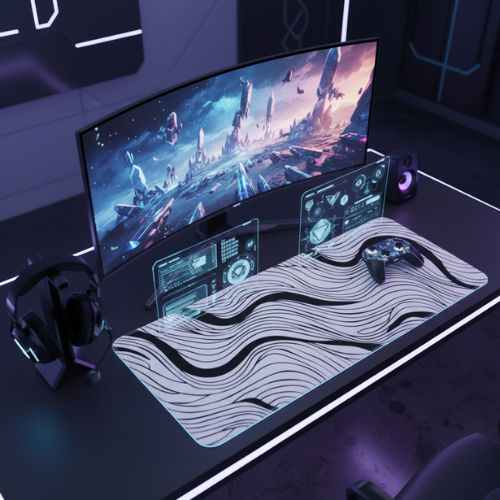 White Waves Gaming Pad