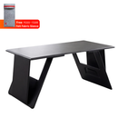 Black adjustable portable laptop desk with foldable stand and ergonomic angled base