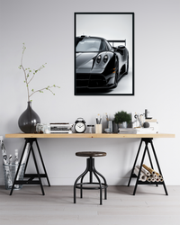Black Pagani Metal Poster