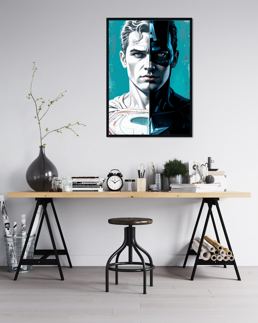 Superman / Captian America Metal Poster
