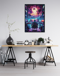 Neon Imaginary World Metal Poster