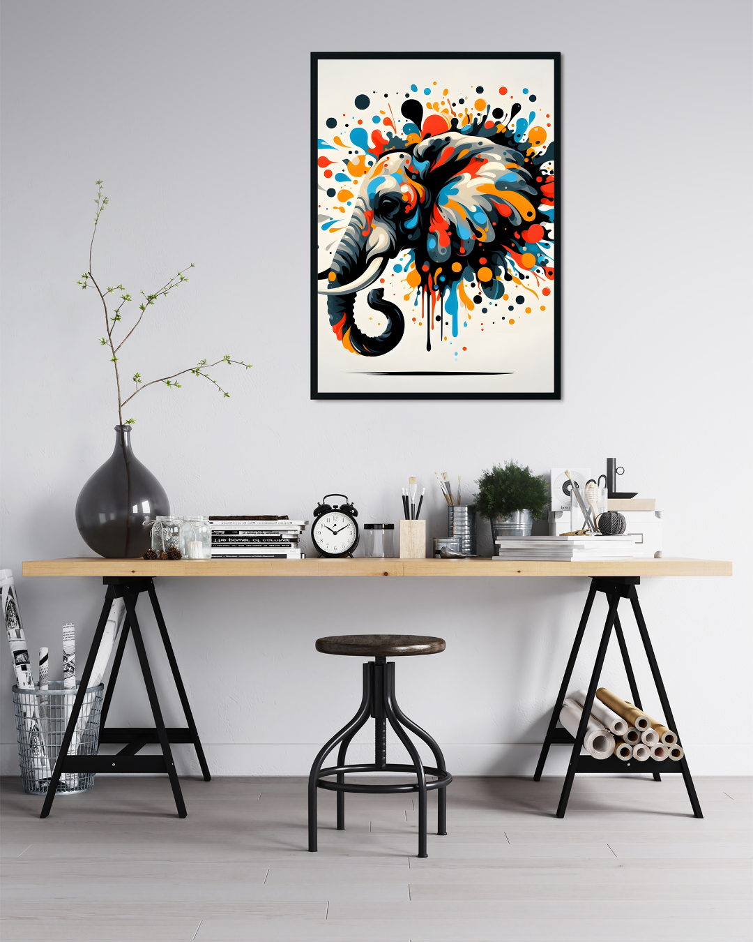 Abstract Splash Art Metal Poster
