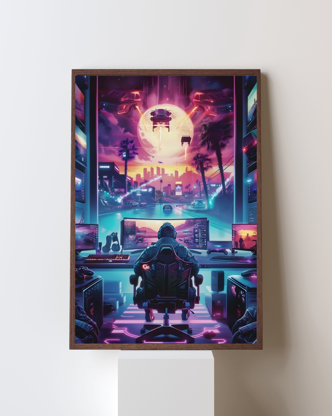 Neon Imaginary World Metal Poster