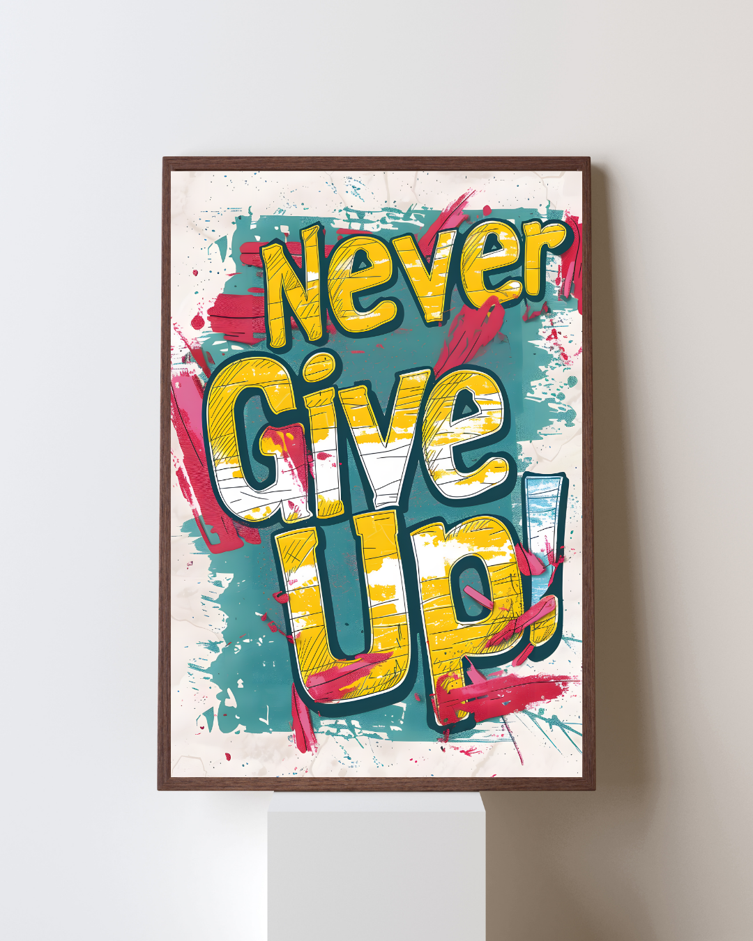Never Give Up Metal Poster