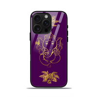 Purple Gold Ganesha IPhone Glass Case
