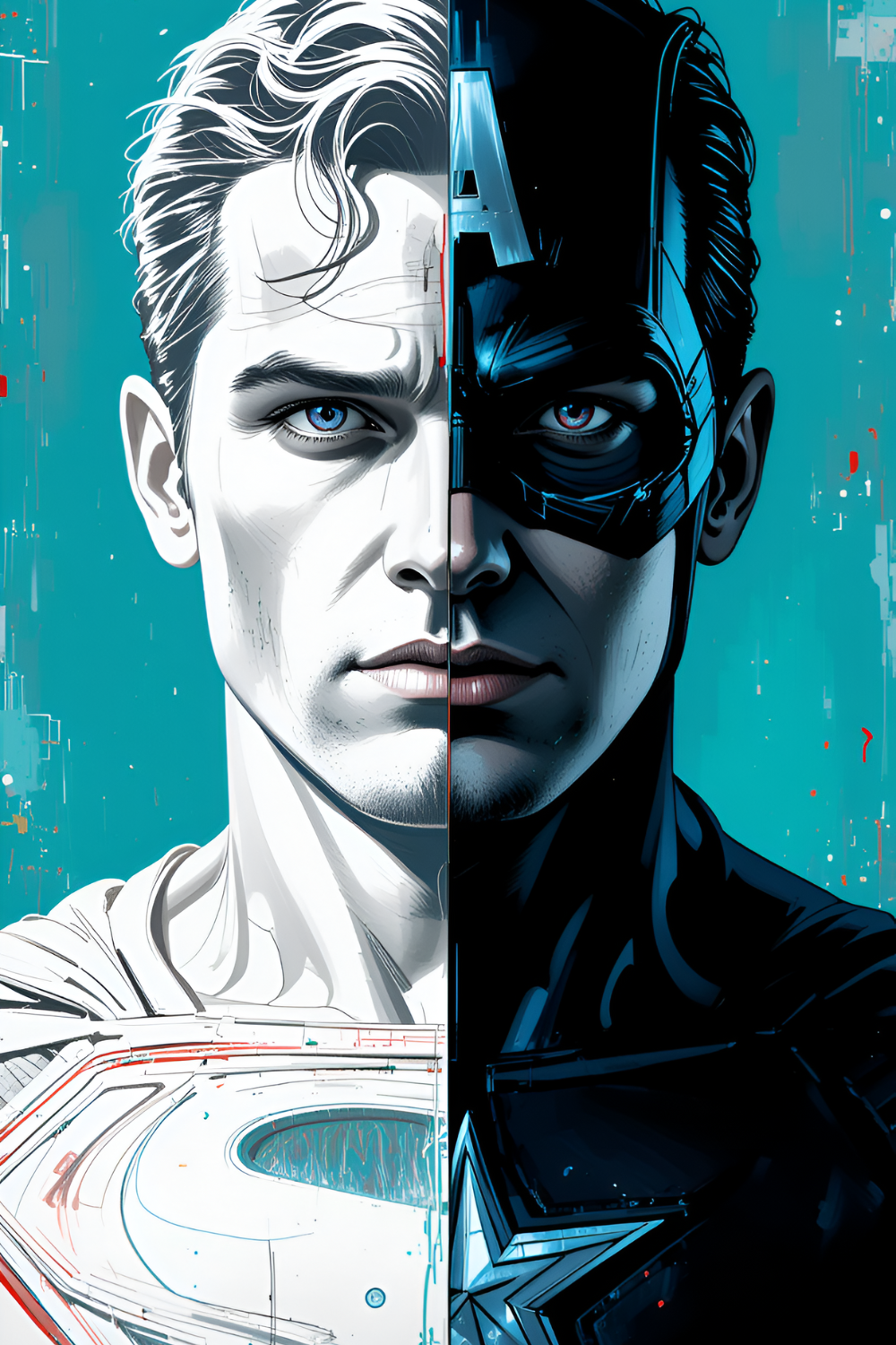 Superman / Captian America Metal Poster