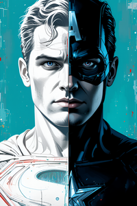 Superman / Captian America Metal Poster