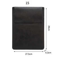 Black laptop sleeve size diagram: 27.5 cm wide and 9 cm tall