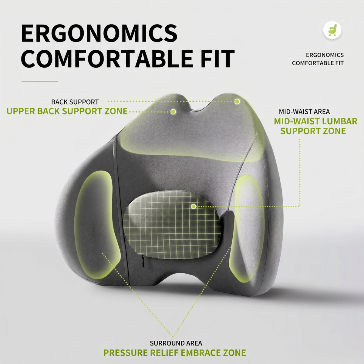 Worqfit SitWrap – Memory Foam Back & Lumbar Support Cushion