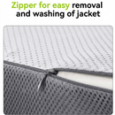 Gray breathable cushion cover with zipper seam