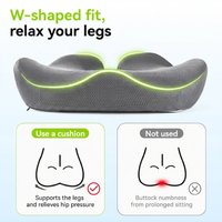 Gray W-shaped seat cushion with contoured leg rests