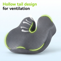 Gray ventilated memory foam seat cushion with hollow tail