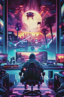 Neon Imaginary World Metal Poster