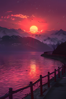 Sunset Edge Metal Poster
