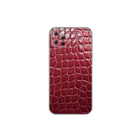 iPhone 12 Pro Max mobile phone red vintage leather skins