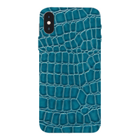 iPhone XS mobile phone Blue Craft Leather skins